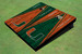 University Of Miami  Alternating Wood Look Triangle Cornhole Boards