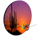 Cactus Sun Set Hook and Ring Toss Lawn Game Cactus Sun Set Hook and Ring Toss Lawn Game