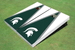 Michigan State Hunter And White Matching Triangle Cornhole Boards Michigan State Hunter And White Matching Triangle Cornhole Boards
