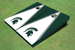 Michigan State University White And Hunter Matching Triangle Cornhole Boards