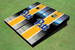 University of Pittsburgh Field Long Stripe Matching Yellow Themed Cornhole Boards