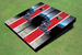 University Of Mississippi Field Long Strip Matching Red Themed Cornhole Boards
