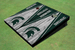 Michigan State University White And Hunter Matching Wood Look Triangle Cornhole Boards