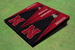 University of Nebraska Black and Red Matching Wood Look Triangle Cornhole Boards University of Nebraska Black and Red Matching Wood Look Triangle Cornhole Boards