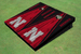 University of Nebraska Red and Black Matching Wood Look Triangle Cornhole Boards University of Nebraska Red and Black Matching Wood Look Triangle Cornhole Boards