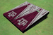 Texas A&M Maroon and White Matching Wood Look Triangle Cornhole Boards