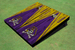 East Carolina University Purple and Yellow Matching Wood Look Triangle Cornhole Boards