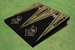University Of Central Florida "Knightro" Black and Gold Matching Wood Look Triangle Cornhole Boards