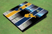West Virginia University Field Long Stripe Alternating Themed Cornhole Boards