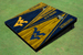 West Virginia University Alternating Wood Look Triangle Cornhole Boards