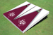 Texas A&M "State Outline" Maroon and White Matching Triangle Cornhole Boards