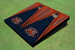 Auburn University "Tiger Eyes" Navy And Orange Matching Wood Look Triangle Cornhole Boards