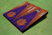 Clemson University Purple And Orange Wood Look Matching Triangle Cornhole Boards Clemson University Purple And Orange Wood Look Matching Triangle Cornhole Boards