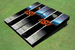Oklahoma State University Field Long Stripe Matching Black Themed Cornhole Boards