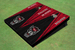 NC State University Black and Red Matching Wood Look Triangle Cornhole Boards