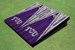 Texas Christian University "TCU" Purple and White Matching Wood Look Triangle Cornhole Boards