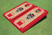 NC State University Red Matching Basketball Court Custom Cornhole Board