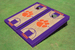 Clemson University Purple Matching Basketball Court Custom Cornhole Board