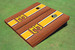 East Tennessee State University E Yellow Rosewood Matching Long Stripe Cornhole Boards