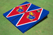 University Of Kansas Jayhawks  Red and Royal Blue Matching Diamond Cornhole Boards