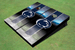 Penn State University Nittany Lions Field Long Stripe Matching Navy Blue Themed Cornhole Boards