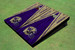 University Of Washington Helmet Purple and Gold Matching Wood Look Triangle Cornhole Boards