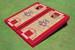 University of Wisconsin "Bucky" Red Matching Basketball Court Custom Cornhole Board