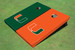 University Of Miami Alternating Solid Cornhole Boards
