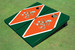 University Of Miami "Sebastian The Ibis" Orange And Hunter Matching Diamond Cornhole Boards