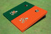 University Of Miami "Sebastian The Ibis" Alternating Solid Cornhole Boards