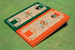 University Of Miami "Sebastian The Ibis" Alternating Basketball Court Custom Cornhole Boards