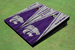 Kansas State University Wildcats Purple and White Matching Wood Look Triangle Cornhole Boards