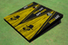 Appalachian State University "Yosef" Yellow and Black Matching Wood Look Triangle Cornhole Boards