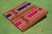Atlanta Braves Hatchet Rosewood Alternating Long Stripe Cornhole Boards