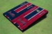 Atlanta Braves Hatchet Alternating Wood Look Long Stripe Custom Cornhole Boards