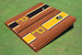 Pittsburgh Pirates P Rosewood Alternating Long Stripe Cornhole Boards