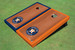 Houston Astros Wordmark Rosewood Alternating Border Cornhole Boards