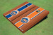 New York Mets Club Rosewood Alternating Long Stripe Cornhole Boards New York Mets Club Rosewood Alternating Long Stripe Cornhole Boards