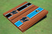Miami Marlins M Rosewood Alternating Long Stripe Cornhole Boards