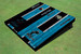 Miami Marlins Marlin Alternating Wood Look Long Stripe Custom Cornhole Boards