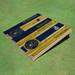Milwaukee Brewers Ball N Glove Alternating Wood Look Long Stripe Custom Cornhole Boards