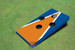 Single Orange And Blue Matching Triangle 4 Hole Cornhole Board set