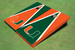 University Of Miami Alternating Triangle Cornhole Boards