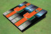 University Of Miami Matching Orange Field Long Stripe Themed Cornhole Boards