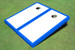 White And Royal Matching Border Custom Cornhole Board