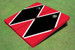 Black And Red Matching Diamond Custom Cornhole Board Black And Red Matching Diamond Custom Cornhole Board