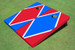Red And Royal Alternating Diamond Custom Cornhole Board