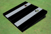 Gray And Black Matching Long Stripe No Stripe Custom Cornhole Board