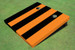 Black And Orange Alternating Long Stripe No Stripe Custom Cornhole Board