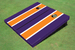 Orange And Purple Matching Long Stripe Custom Cornhole Board